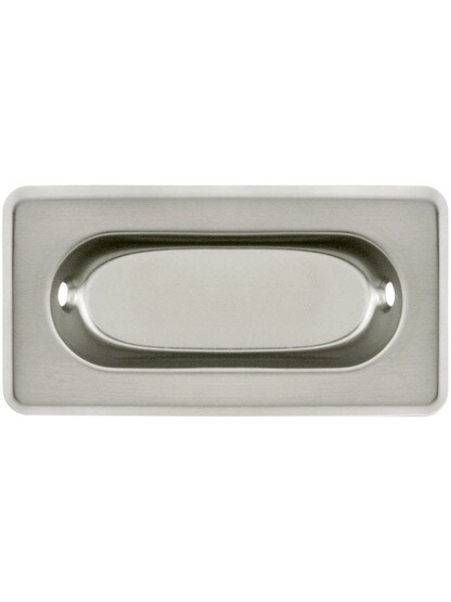 Beveled Edge Recessed Sash Lift in Satin Nickel.
